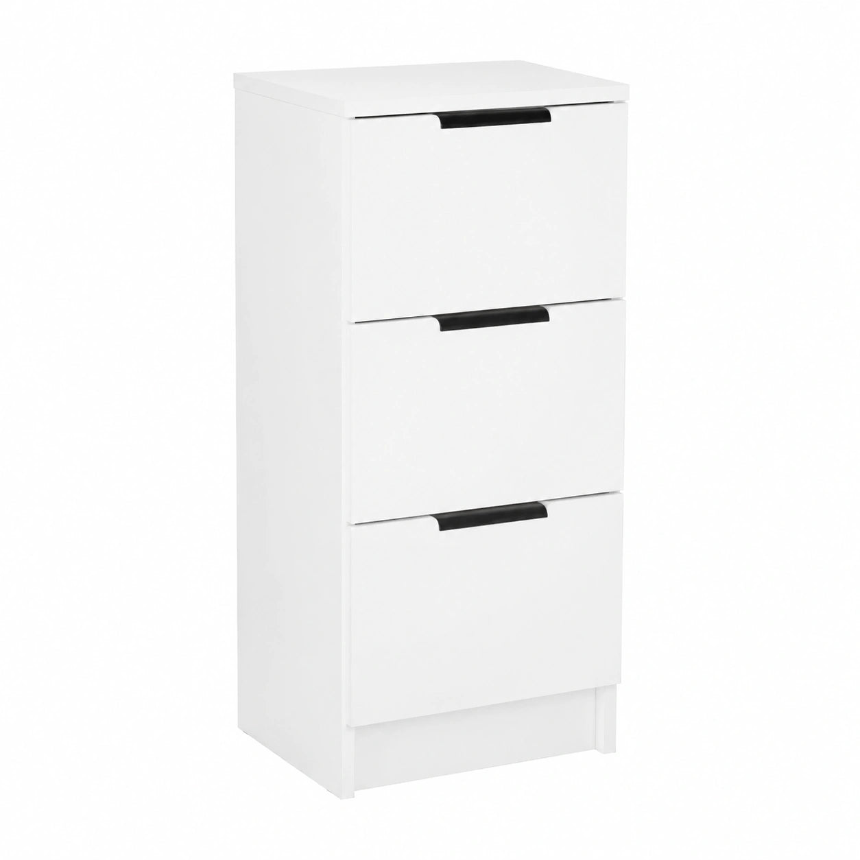 Comodino moderno bianco in legno, 30x30x70 cm per casa