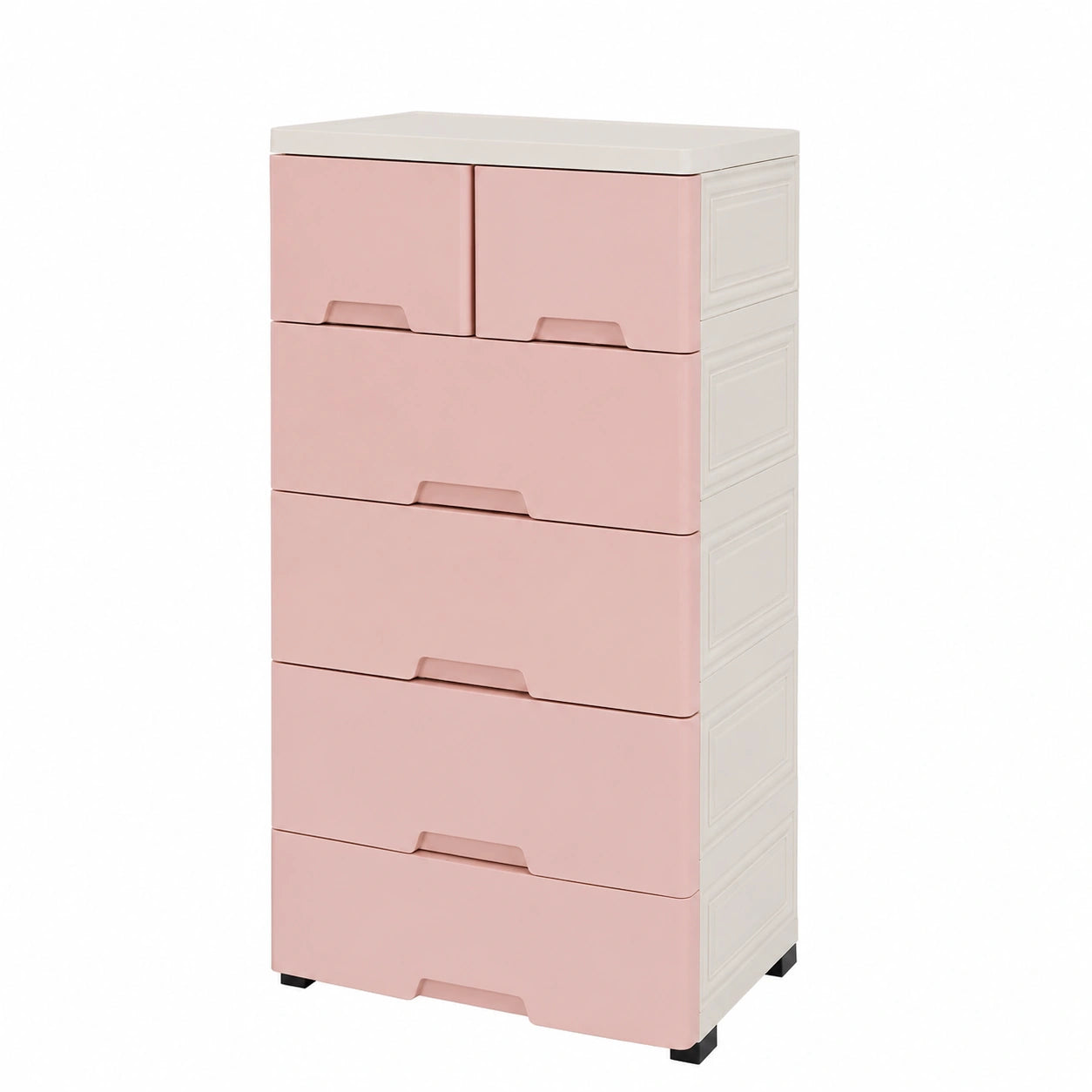 Cassettiera Rosa con 6 Cassetti e Ruote per Casa