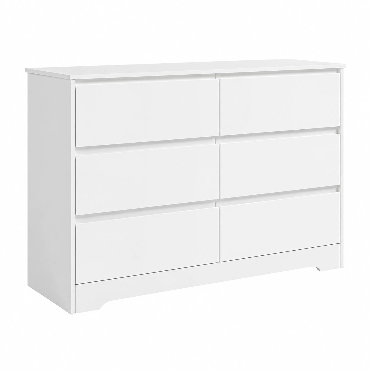 Cassettiera Moderna in Legno Bianco a 6 Cassetti per Casa e Ufficio