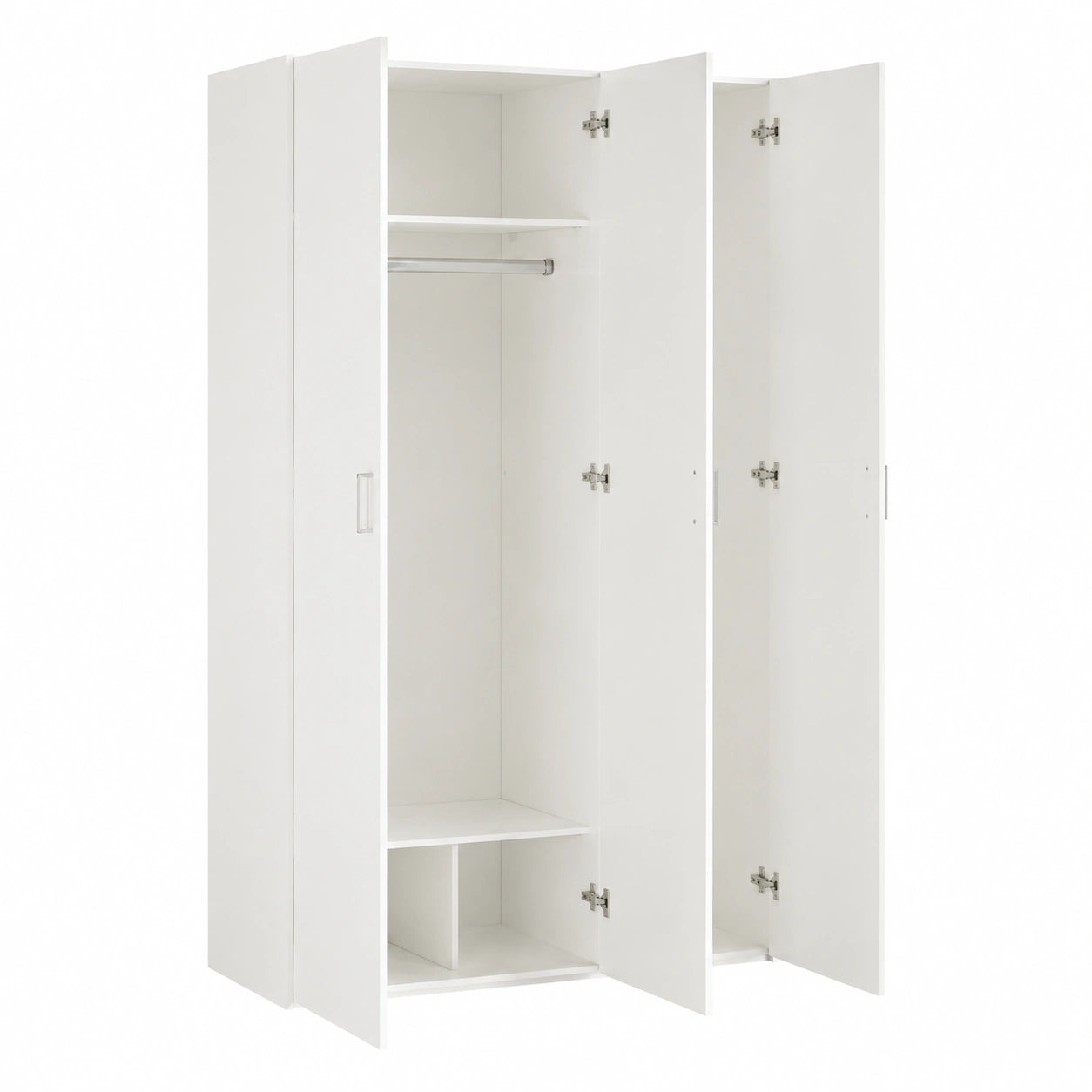 Dmora - Armadio a Tre Ante Danielle, Mobile da Letto Moderno, Cabina Armadio con Appendiabiti, Bianco, 115x49x175 cm