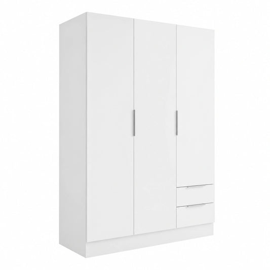 Armadio Salvaspazio Composad con Ante e Cassetti in Bianco, 119x184x46 cm