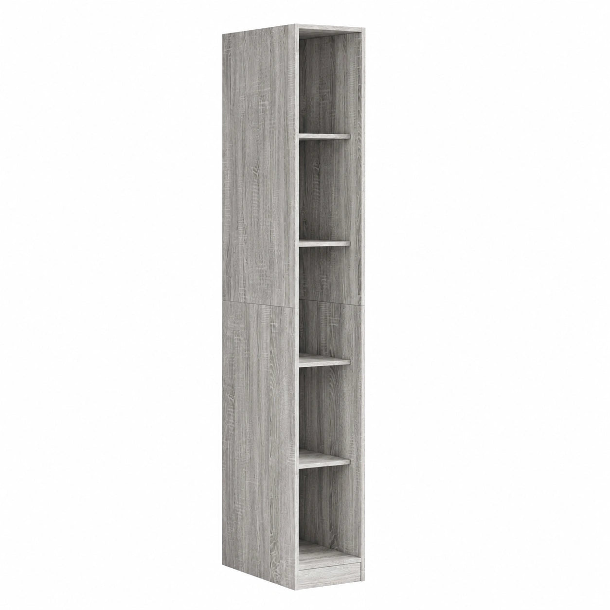 Armadio in legno grigio Sonoma 30x50x200 cm, 5 cassetti, per ogni ambiente, salvaspazio e moderno