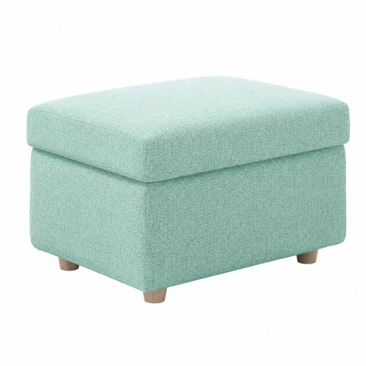 Poggiapiedi verde in tessuto per bambini con cassettiera, ideale per soggiorno e balcone, 60 x 60 x 40 cm