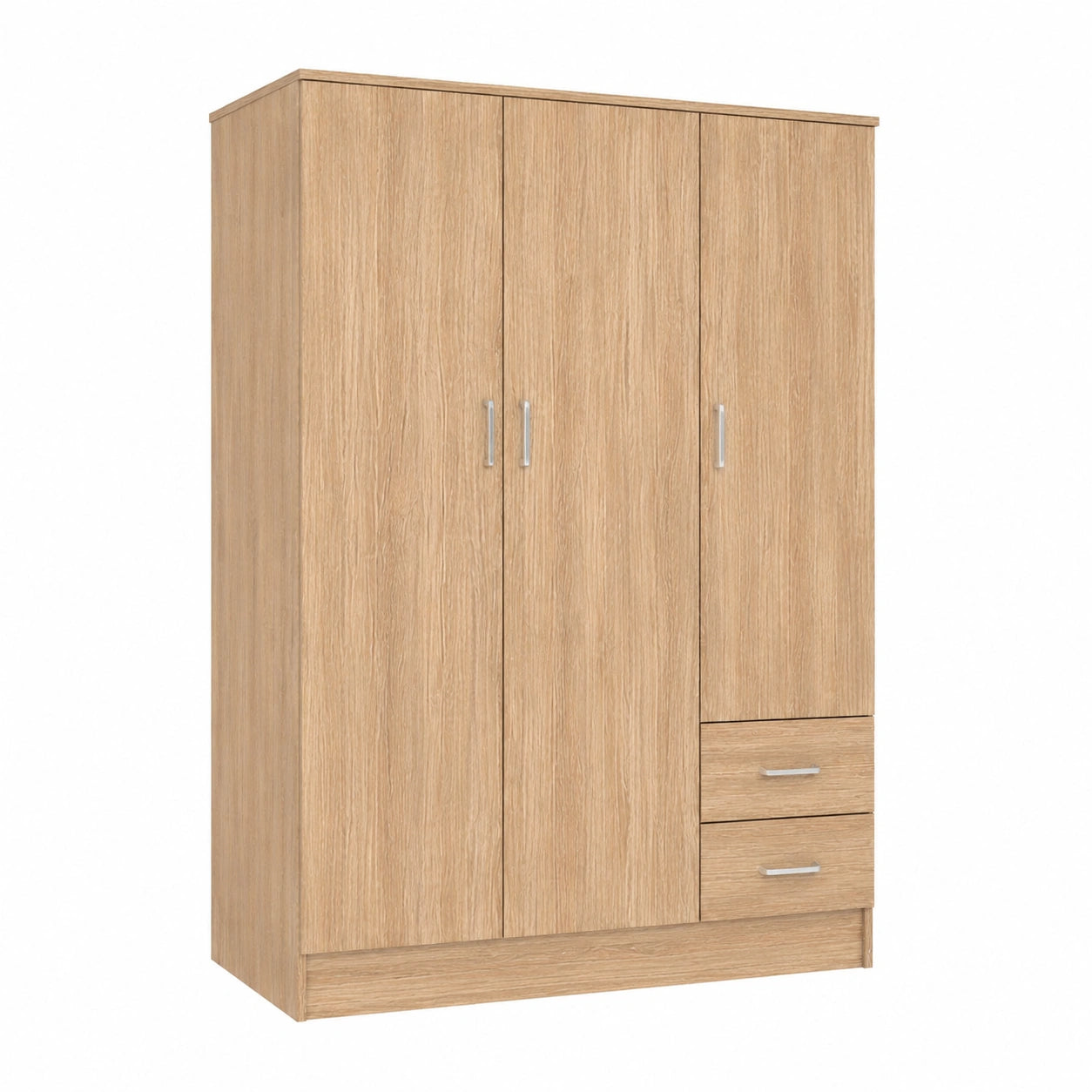 Armadio Rovere Multifunzione con Ante e Cassetti, 120x50x170 cm