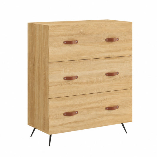 Cassettiera in Rovere Sonoma con 3 Cassetti, Piedini in Metallo, Arredo Versatile per Casa