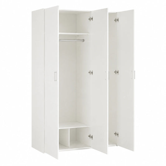 Dmora - Armadio a Tre Ante Danielle, Mobile da Letto Moderno, Cabina Armadio con Appendiabiti, Bianco, 115x49x175 cm